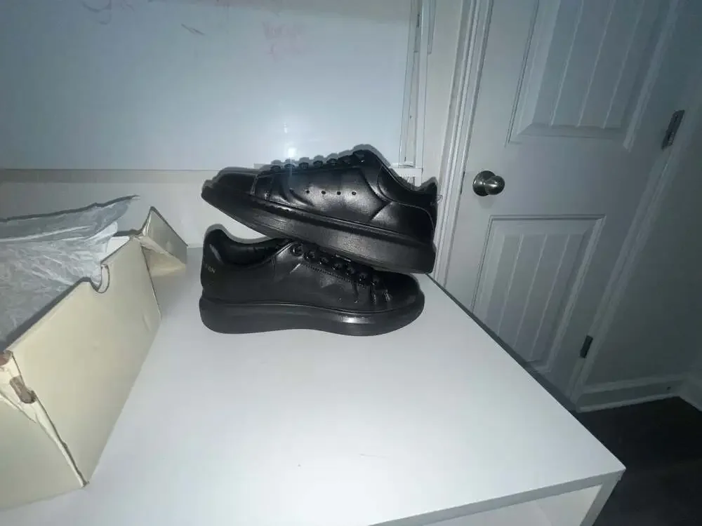Alexander McQueen Oversized Graffiti Black White Sneakers